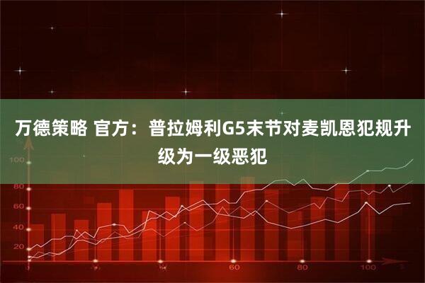 万德策略 官方：普拉姆利G5末节对麦凯恩犯规升级为一级恶犯